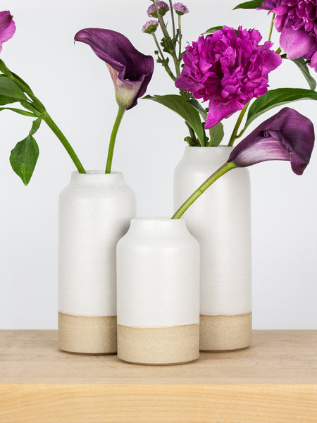 White Bottle Vase Set