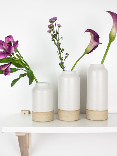 White Bottle Vase Set