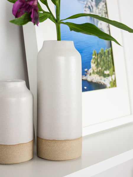 Large White Bottle Vase