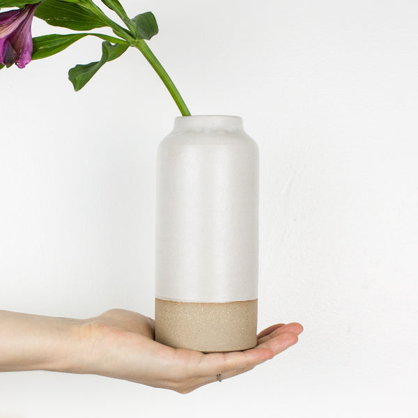 Medium White Bottle Vase