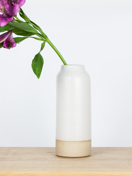 Large White Bottle Vase
