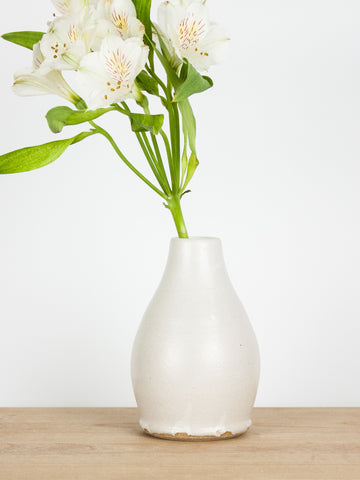 White Drop Bud Vase